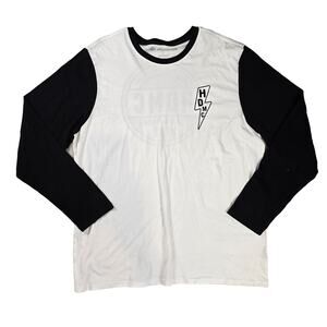 Harley-Davidson Men's Lightning Bolt Slim Fit Baseball Tee 3XL, White 96232-18VM